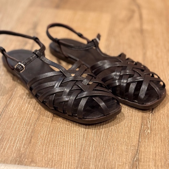 Dark Brown Madewell Strappy Sandals - Picture 2 of 5